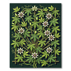 Botanical Passion Flower Forest Green Trellis Rug