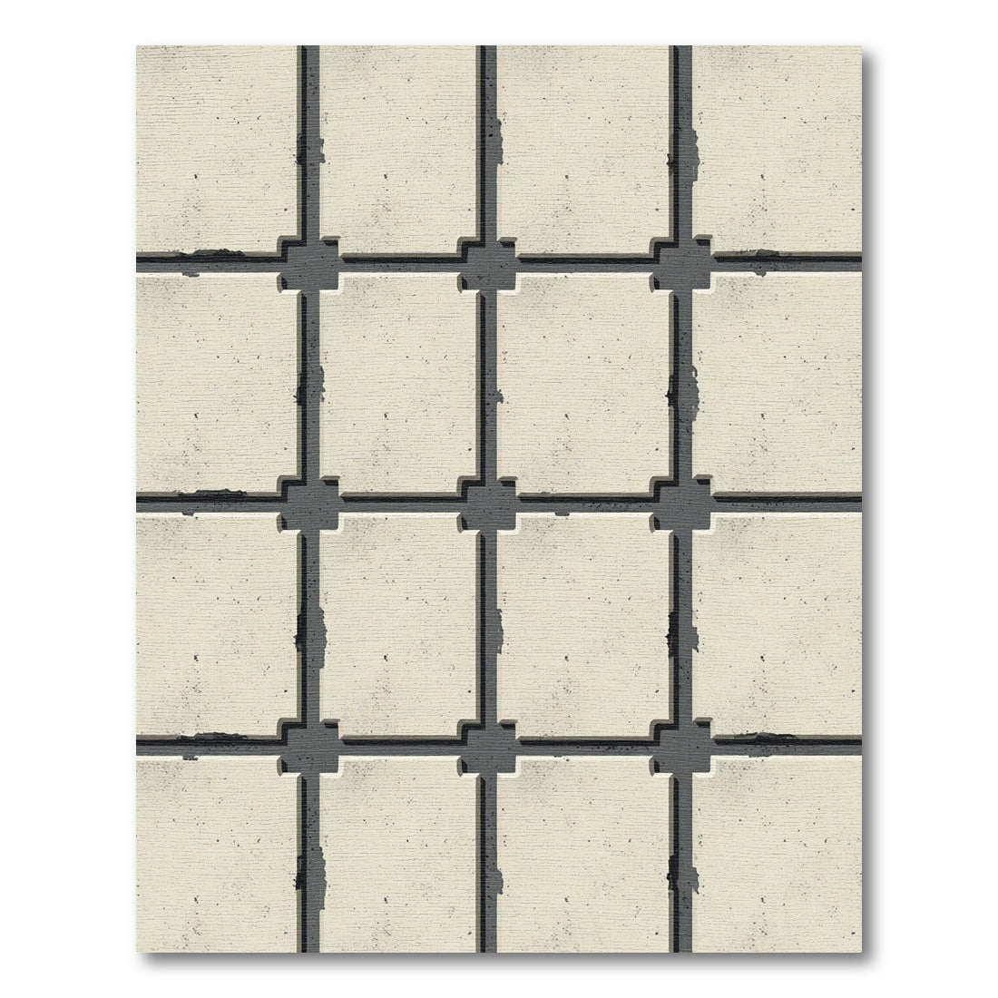 Vintage Sandstone Grid Tile Rug