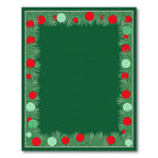 Festive Green Pine Holly Sphere Border Rug