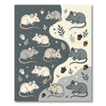 Whimsical Forest Mouse and Acorn Illustration Rug