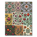 Pomegranate Patchwork Floral Folk Art Rug