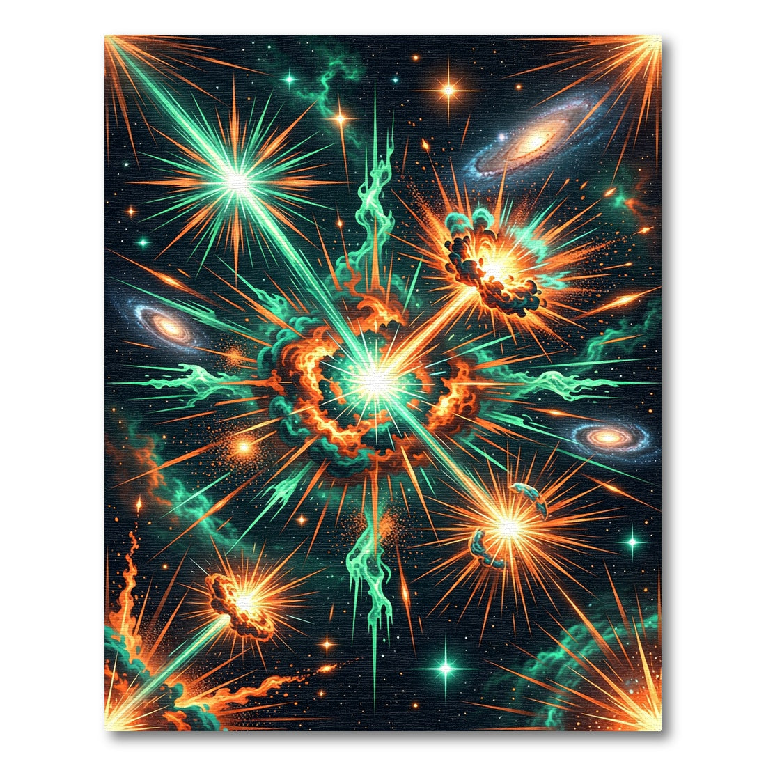 Vibrant Cosmic Nebula Galaxy Burst Rug