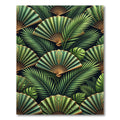 Emerald Green Fan Tropical Leaves Rug