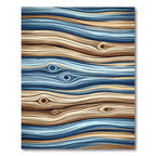 Brown Blue Wood Grain Swirls Rug