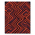 Fiery Orange Abstract Geometric Maze Rug