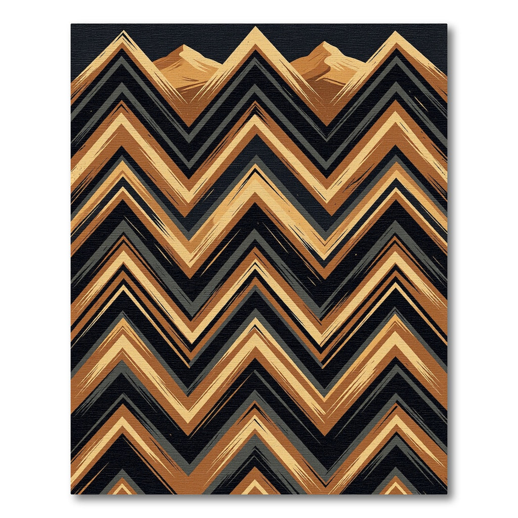 Earthy Mountain Range Chevron Rug