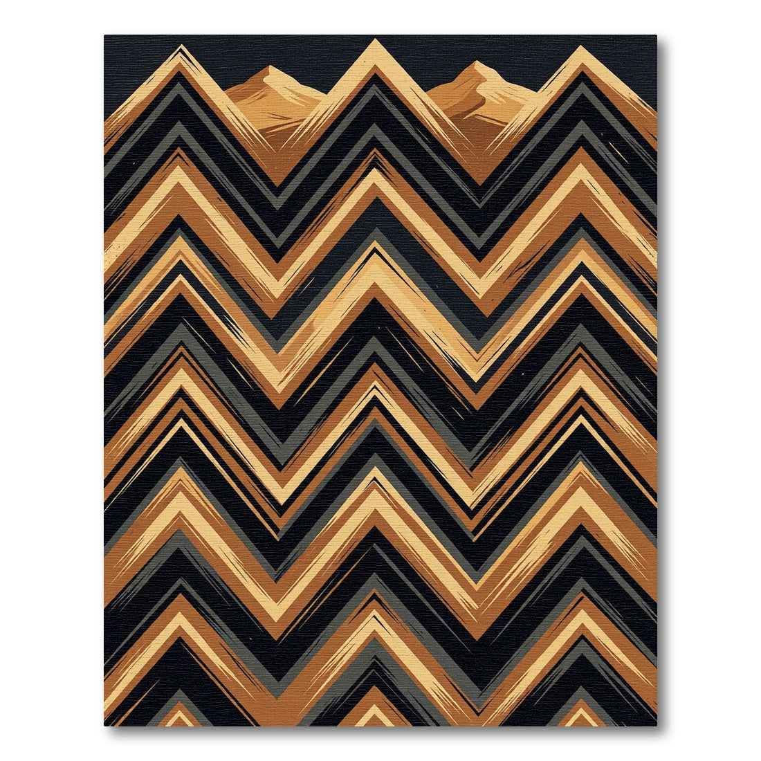 Earthy Mountain Range Chevron Rug