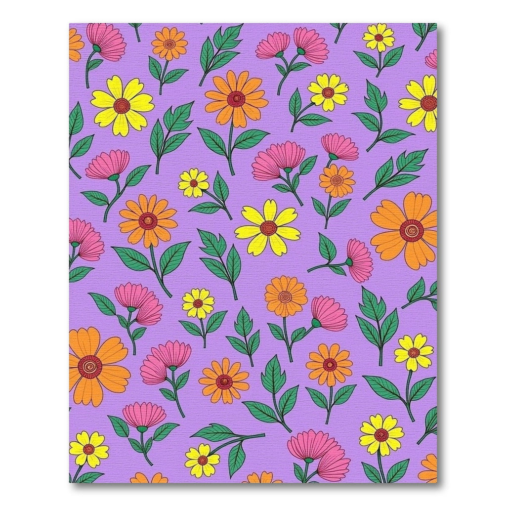 Purple Wildflower Meadow Floral Rug