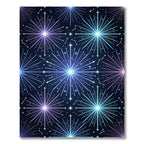 Cosmic Teal Purple Starburst Constellation Rug
