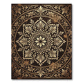 Ornate Gold Vintage Floral Medallion Rug