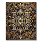 Ornate Gold Vintage Floral Medallion Rug