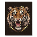 Fierce Tiger Roaring With Golden Accents Rug
