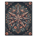 Coral Floral Starburst Paisley Medallion Rug