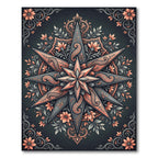 Coral Floral Starburst Paisley Medallion Rug