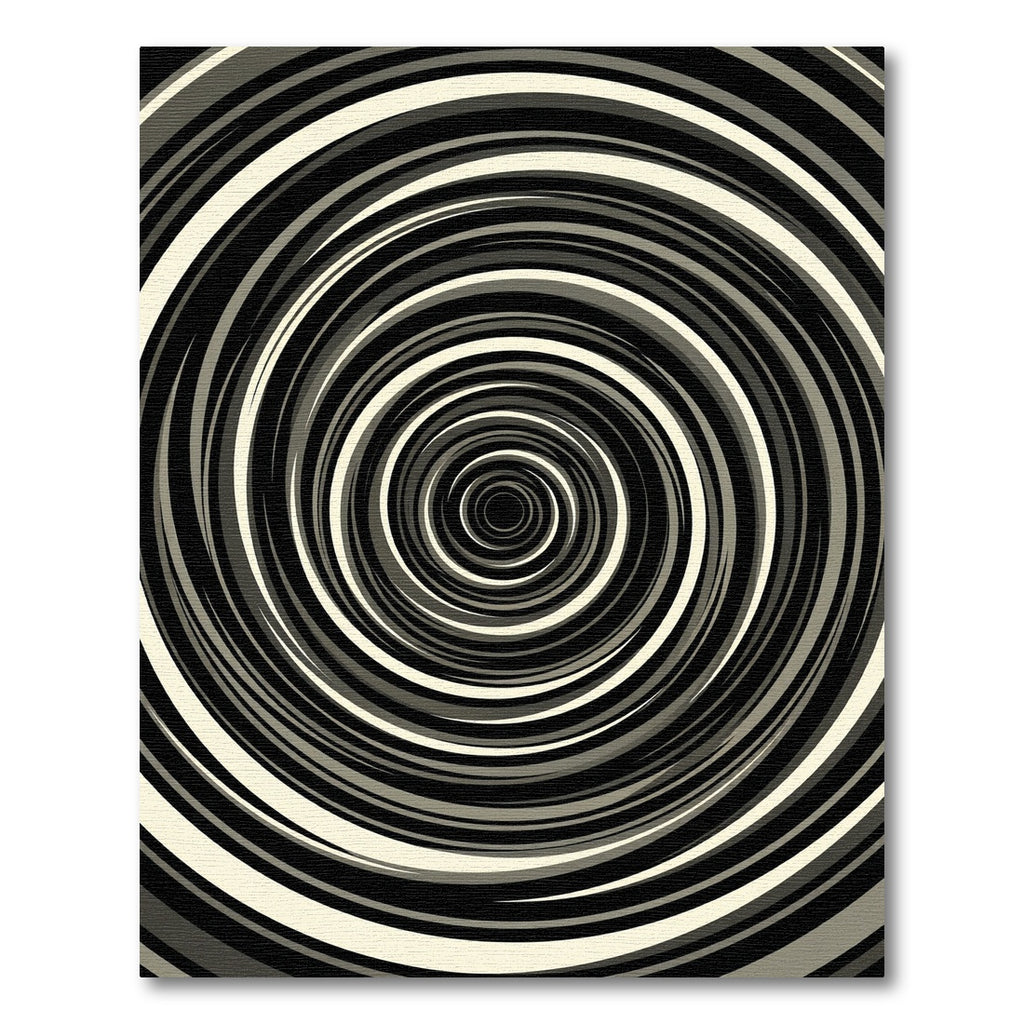 Monochromatic Swirl Concentric Circles Rug