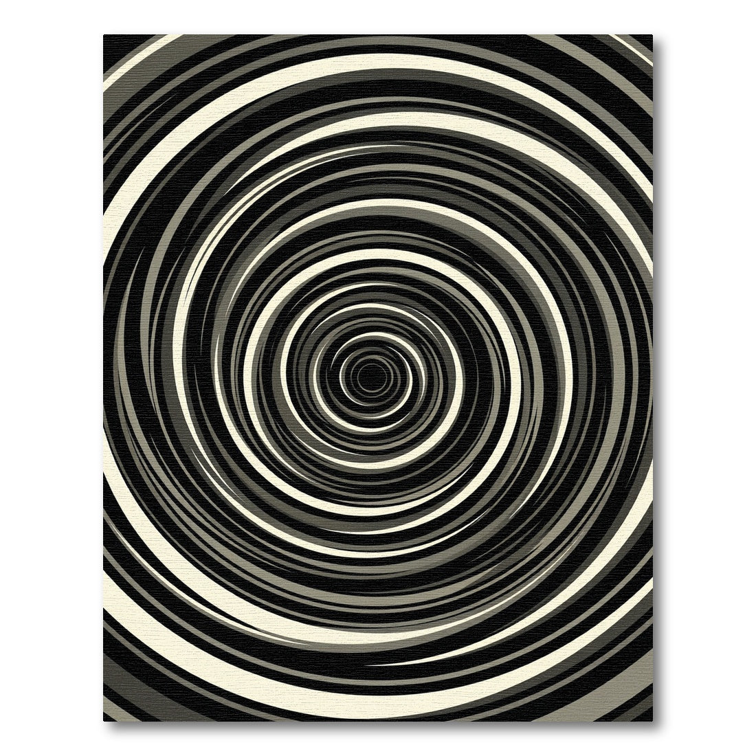 Monochromatic Swirl Concentric Circles Rug