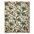 Vintage Sage Botanical Floral Scroll Rug