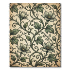 Vintage Sage Botanical Floral Scroll Rug