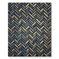 Textured Herringbone Slate and Gold Woven Rug
