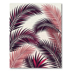 Plum Pink Palm Frond Tropical Vista Rug