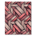 Coral Wood Plank Parquet Rug