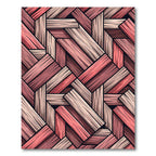 Coral Wood Plank Parquet Rug