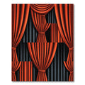 Dramatic Orange Striped Curtain Rug