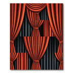 Dramatic Orange Striped Curtain Rug