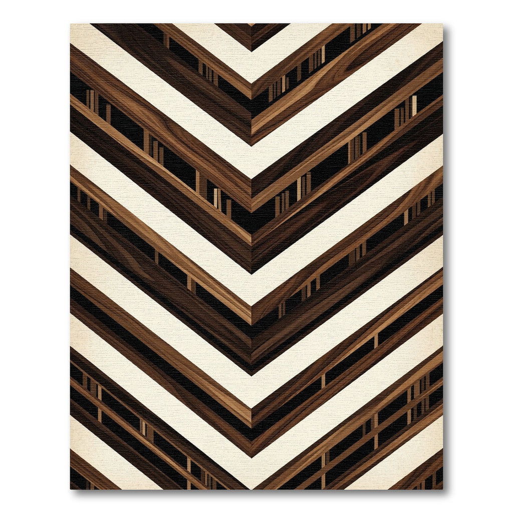 Modern Brown Beige Chevron Stripe Rug