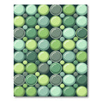 Modern Sage Green Bubbles Geometric Rug