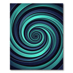 Modern Aqua Teal Deep Blue Swirl Rug