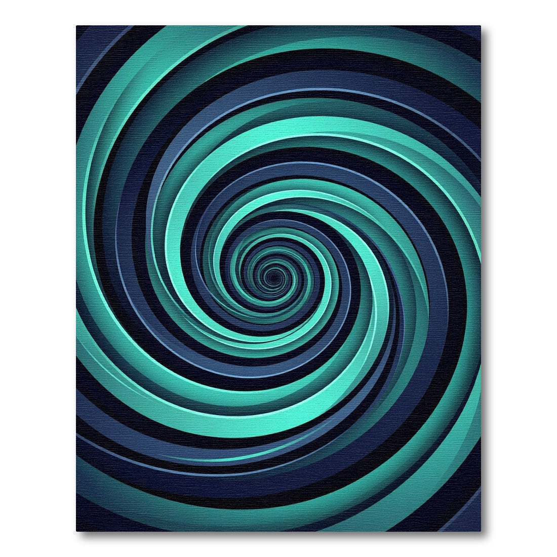 Modern Aqua Teal Deep Blue Swirl Rug