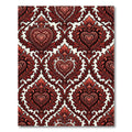 Victorian Crimson Heart Damask Rug