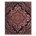 Elegant Copper Damask Scroll Medallion Rug