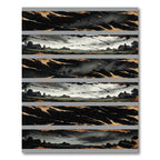 Rustic Black Golden Farmhouse Landscape Rug