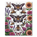 Whimsical Floral Butterfly and Bee Meadow Rug