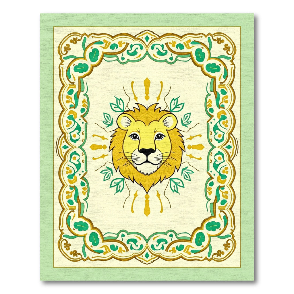 Golden Lion Regal Emblem Nature Rug