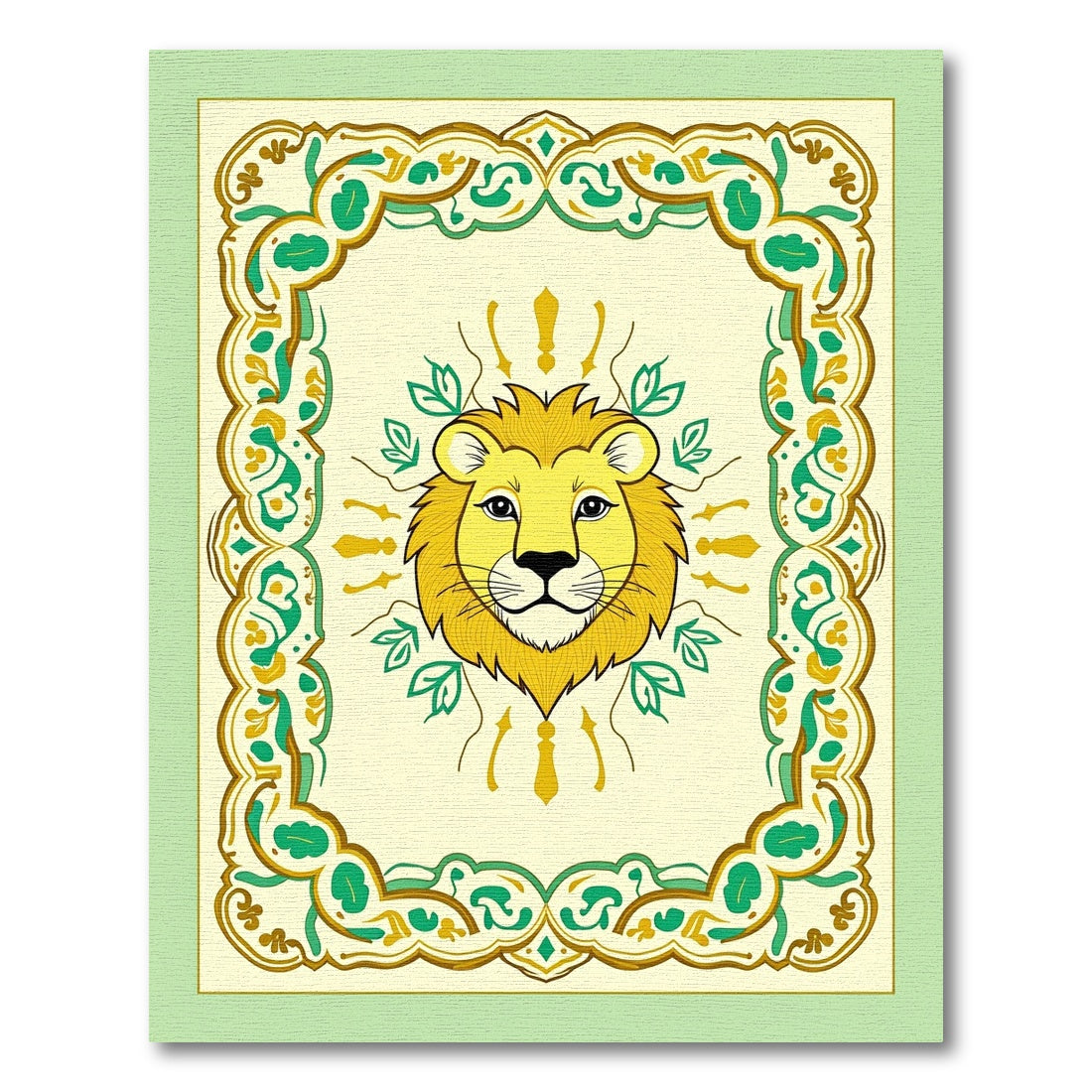 Golden Lion Regal Emblem Nature Rug