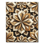 Geometric Wood Tone Petal Blossom Rug