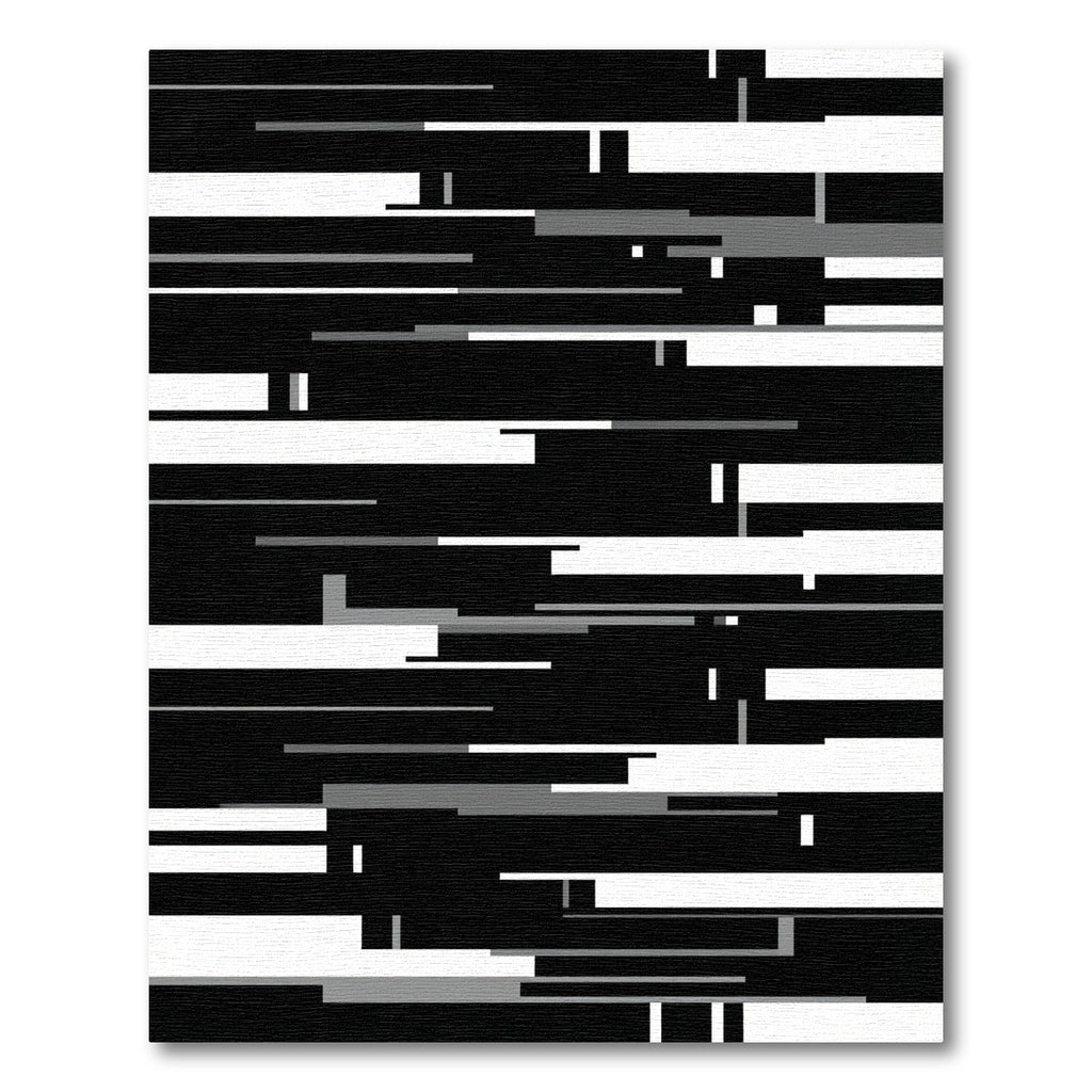 Monochrome Abstract Bar Rectangles Rug