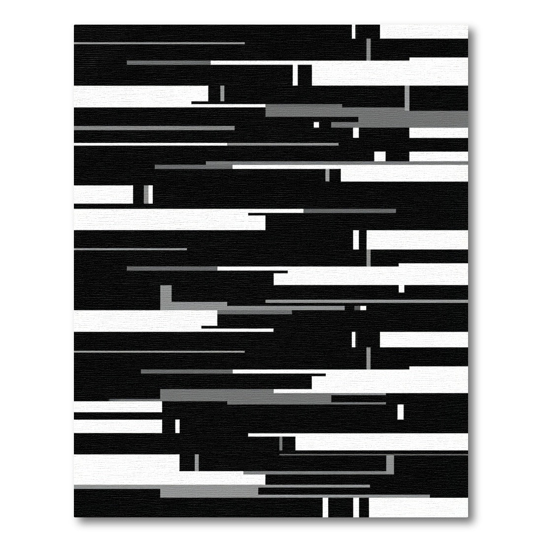 Monochrome Abstract Bar Rectangles Rug