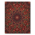Crimson Floral Medallion Botanical Art Rug