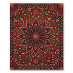 Crimson Floral Medallion Botanical Art Rug