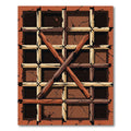 Rustic Crossed Wood Grid Tile Rug