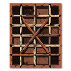 Rustic Crossed Wood Grid Tile Rug
