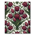 Deep Red Tulip Garland Botanical Rug
