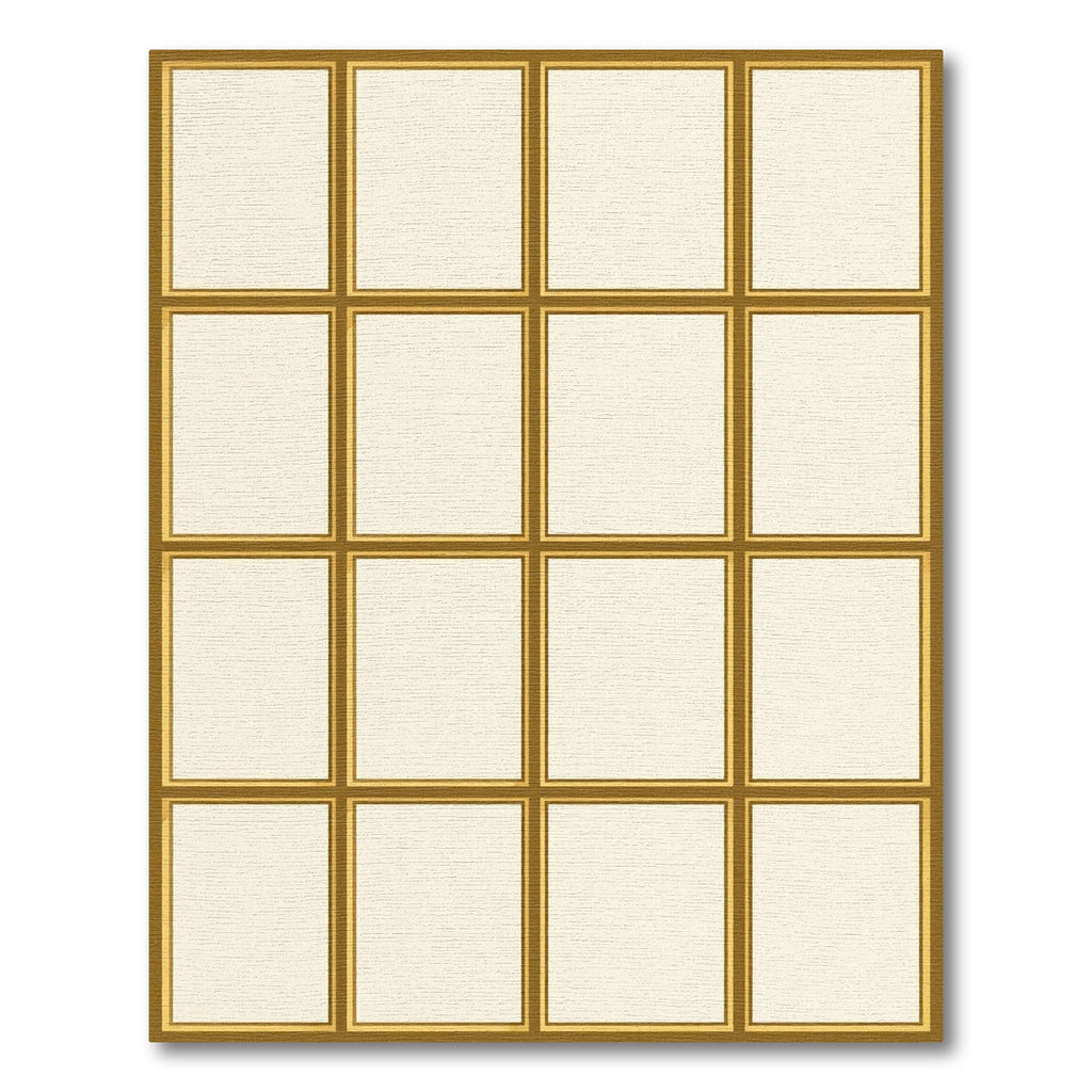 Golden Grid Minimalist Geometric Frame Rug