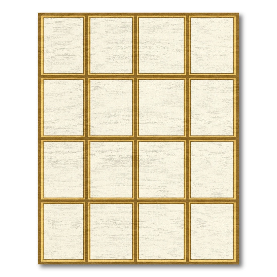 Golden Grid Minimalist Geometric Frame Rug