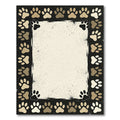 Neutral Paw Print Border Area Rug