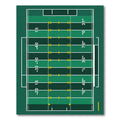 Minimalist Green Football Field Grid Rug